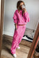 Vivid pink zip & tie tracksuit set