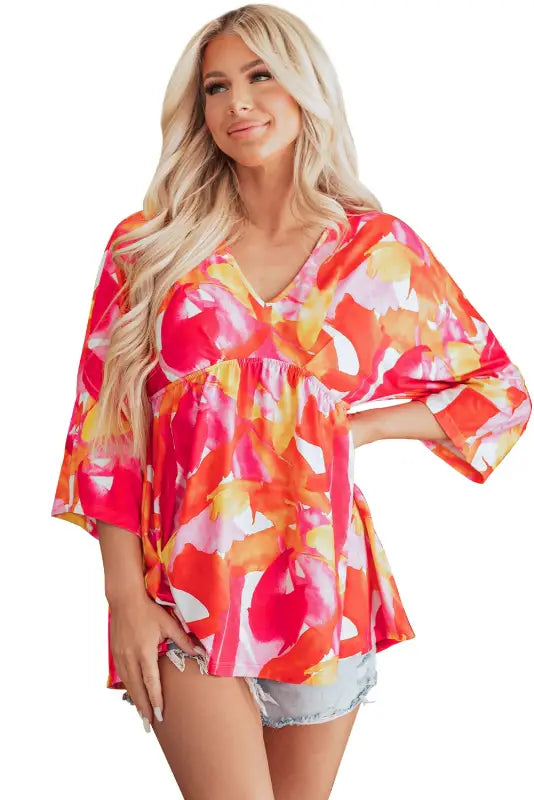 Vivid vibes babydoll blouse | women’s tops | fashionfitz