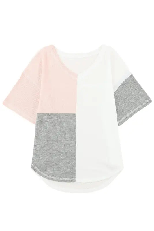 Waffle colorblock oversized t-shirt - t-shirts