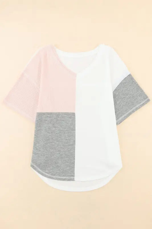 Waffle colorblock oversized t-shirt - t-shirts