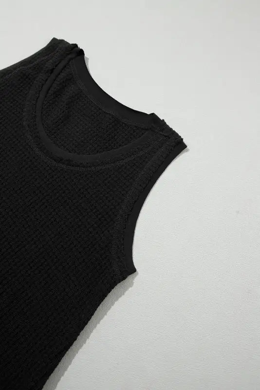 Waffle knit flowy vest top - tops/tank tops