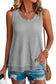 Waffle knit flowy vest top - tops/tank tops