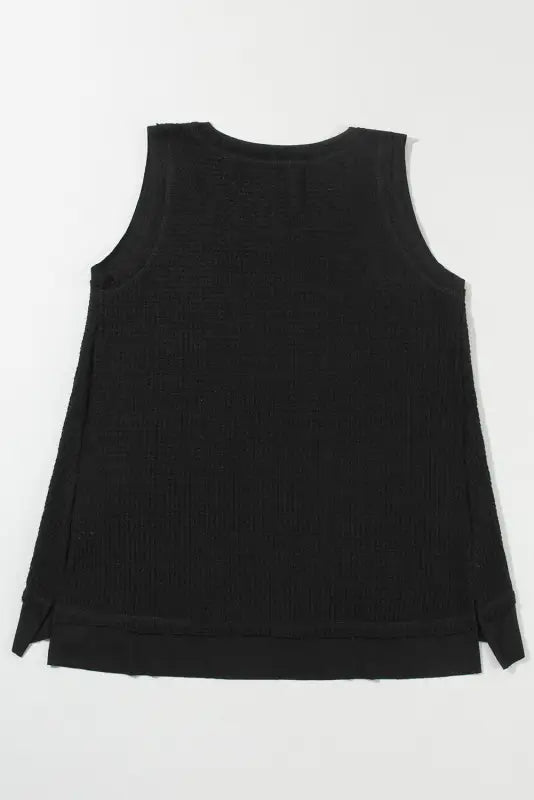 Waffle knit flowy vest top - tops/tank tops