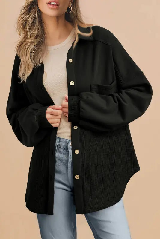 Waffle knit harmony shacket | oversized jackets | fashionfitz