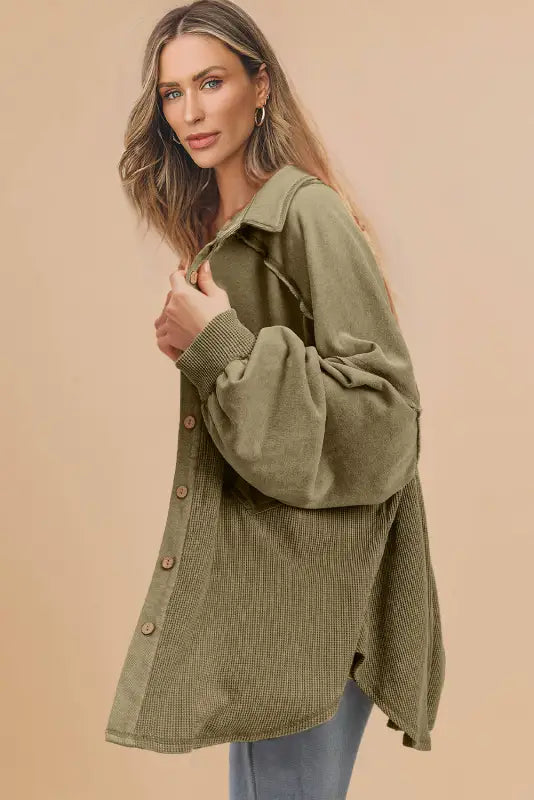 Waffle knit harmony shacket | oversized jackets | fashionfitz