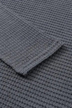 Waffle Knit High Slits Oversized Top - Fashionfitz