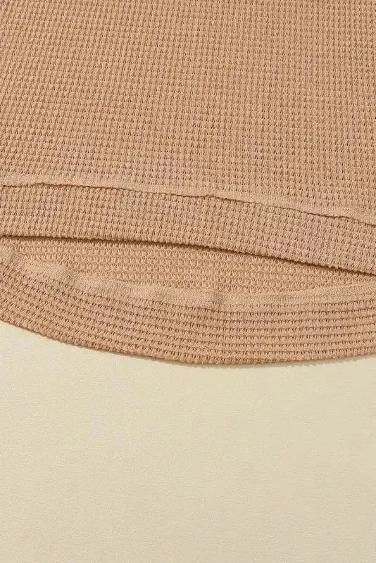 Waffle Knit High Slits Oversized Top - Fashionfitz