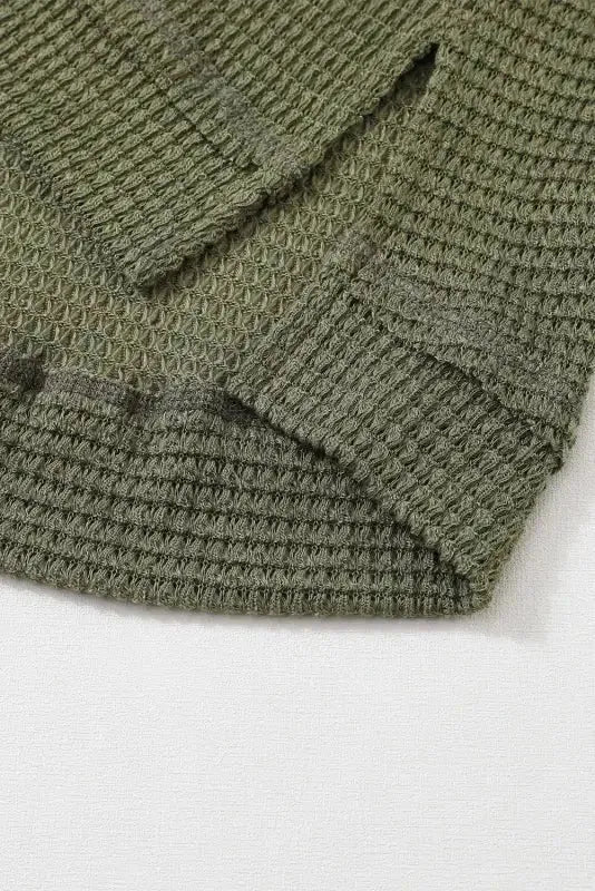 Waffle Knit High Slits Oversized Top - Fashionfitz