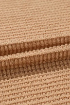 Waffle Knit High Slits Oversized Top - Fashionfitz