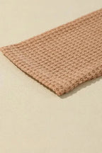 Waffle Knit High Slits Oversized Top - Fashionfitz