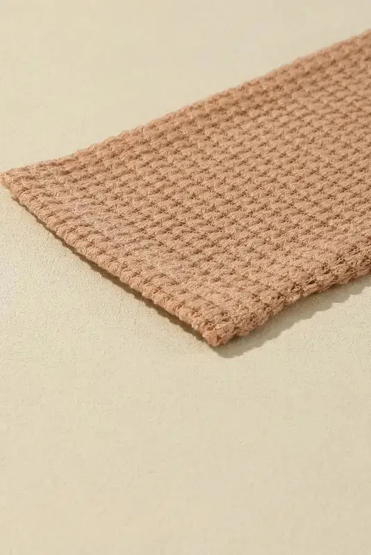 Waffle Knit High Slits Oversized Top - Fashionfitz