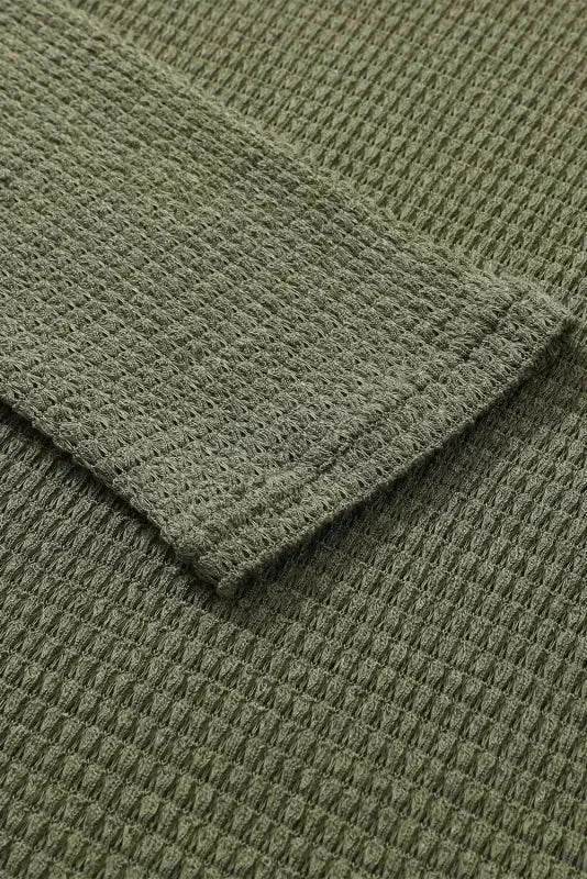 Waffle Knit High Slits Oversized Top - Fashionfitz