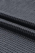 Waffle Knit High Slits Oversized Top - Fashionfitz