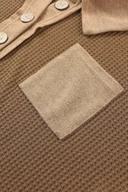 Waffle Knit Long Sleeve Top - Fashionfitz