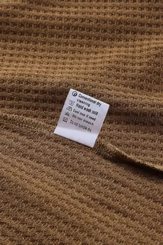 Waffle Knit Long Sleeve Top - Fashionfitz