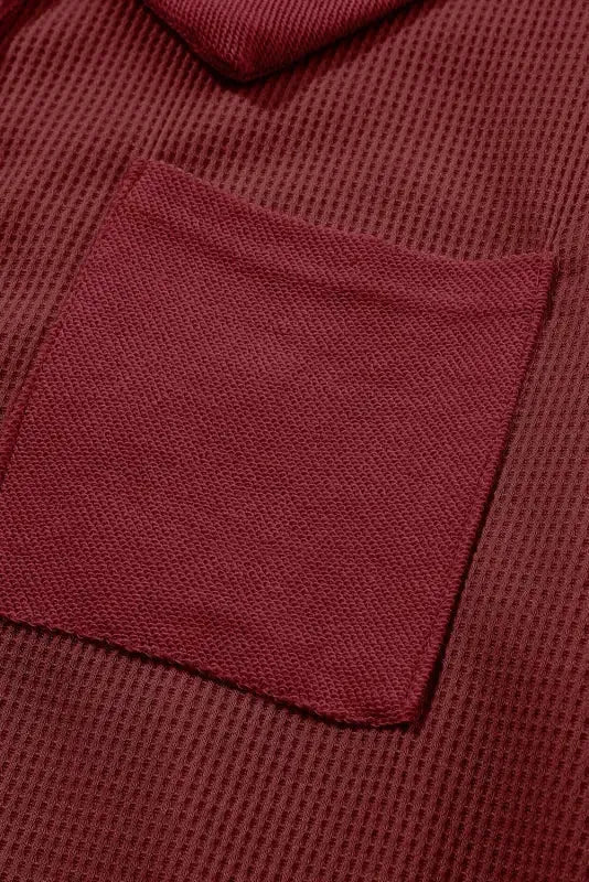 Waffle Knit Long Sleeve Top - Fashionfitz