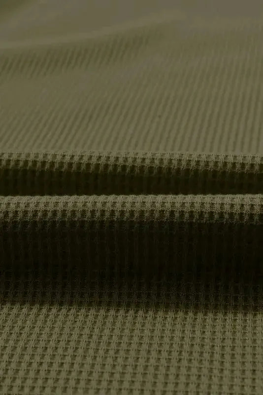 Waffle Knit Long Sleeve Top - Fashionfitz