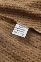 Waffle Knit Long Sleeve Top - Fashionfitz