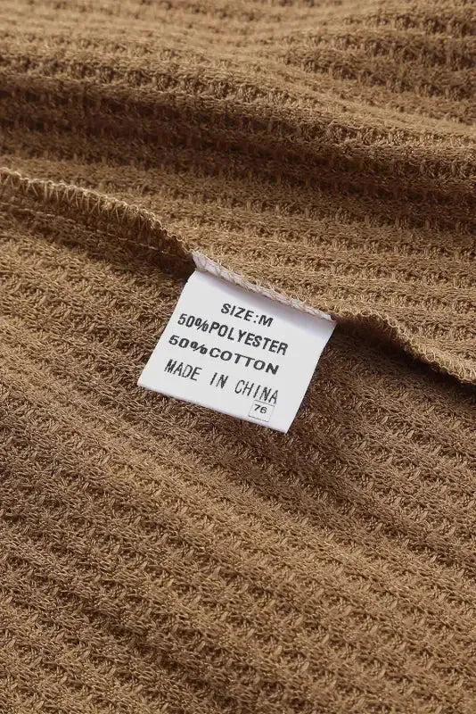 Waffle Knit Long Sleeve Top - Fashionfitz