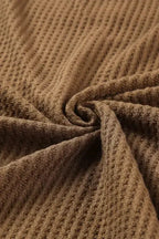 Waffle Knit Long Sleeve Top - Fashionfitz