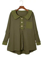 Waffle Knit Long Sleeve Top - Fashionfitz