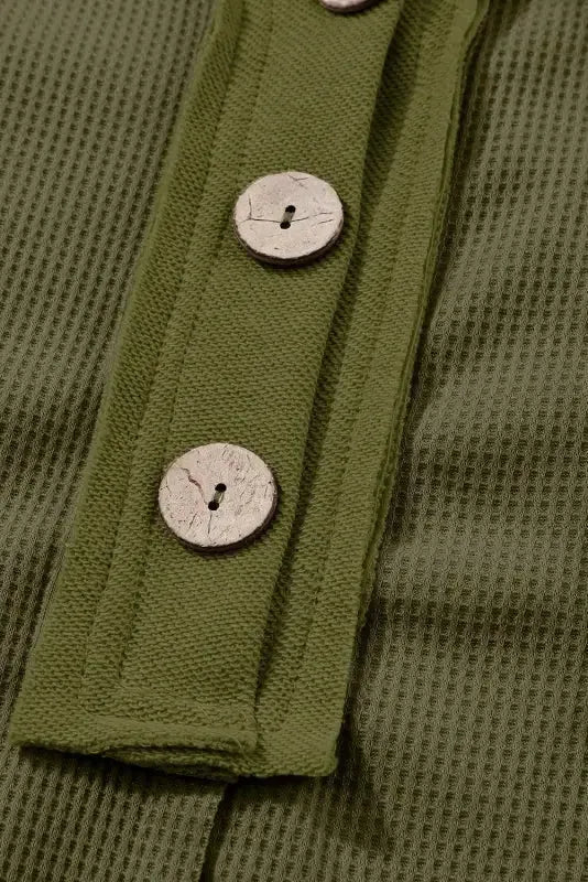 Waffle Knit Long Sleeve Top - Fashionfitz