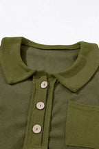 Waffle Knit Long Sleeve Top - Fashionfitz