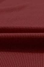 Waffle Knit Long Sleeve Top - Fashionfitz