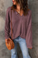 Waffle knit loose long sleeve top - tops