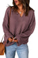 Waffle knit loose long sleeve top - tops