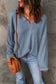 Waffle knit loose long sleeve top - tops