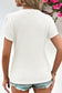 Waffle knit t-shirt - white v neck petal sleeve - t-shirts