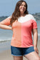 Waffle knit tee -white plus size color-block - size/plus tops/plus tops & tees