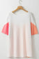 Waffle knit tee -white plus size color-block - size/plus tops/plus tops & tees