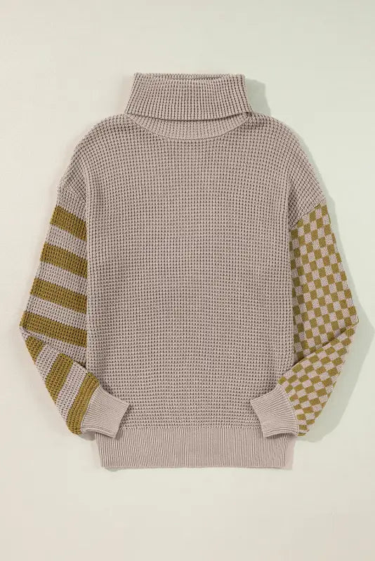 Waffle knit turtleneck sweater | fashionfitz knitwear