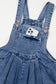 Washed denim wide leg overalls