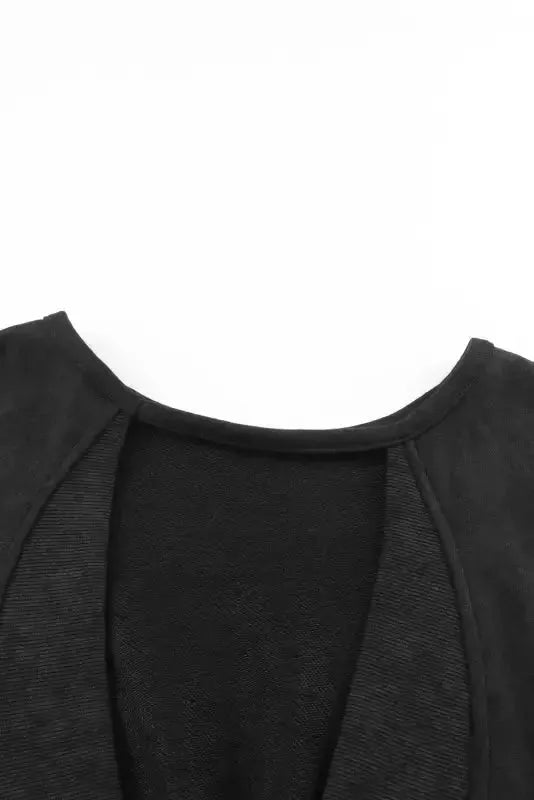 Washed Open Back Sweatshirt - Fashionfitz