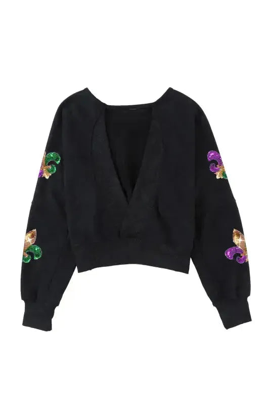 Washed Open Back Sweatshirt - Fashionfitz