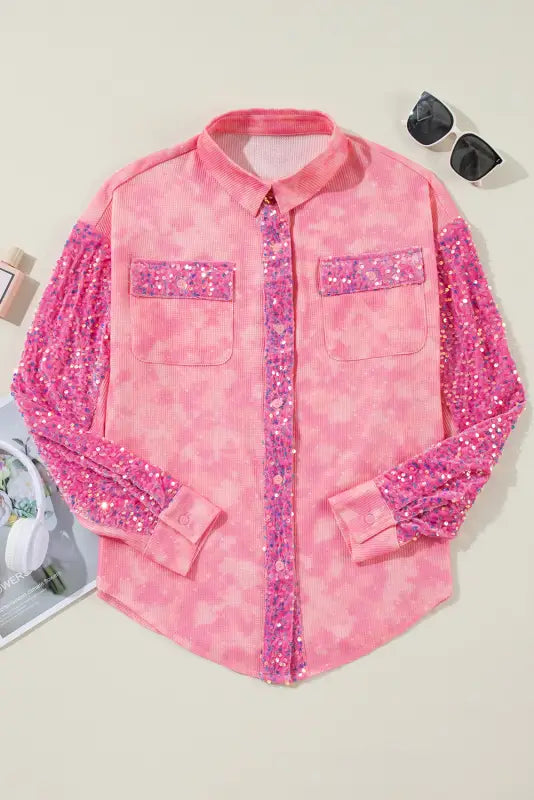 Washed sequin patch shacket | women’s shackets | fashionfitz