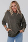 Gray acid wash drop shoulder long sleeve sweatshirt with pockets - sweatshirts & hoodies