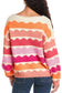 Wave striped drop shoulder sweater | women’s sweaters