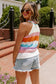 Wavy striped knit tank top - tops