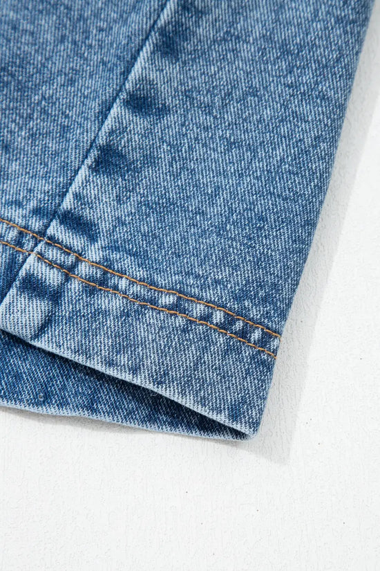 Western belt sleeveless denim dress | mini for summer