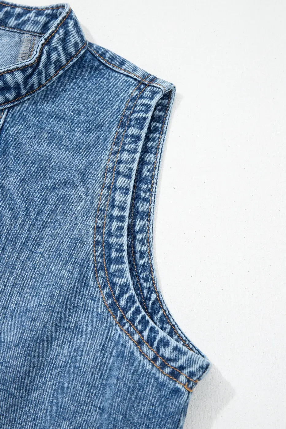 Western belt sleeveless denim dress | mini for summer