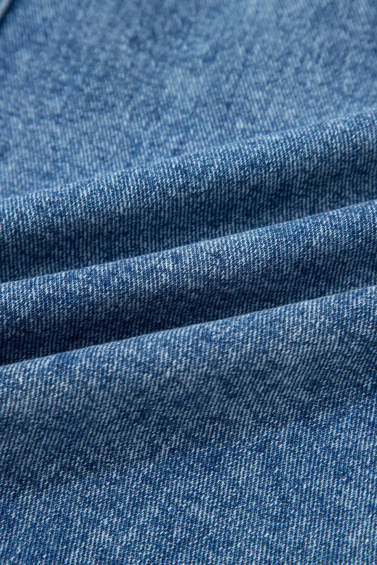 Western belt sleeveless denim dress | mini for summer