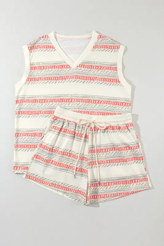 Western casual tank top and shorts outfit - two piece short sets