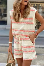 Western Casual Tank Top and Shorts Outfit - Fashionfitz