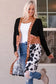 Black western pattern cow patchwork open front cardigan - sweaters & cardigans