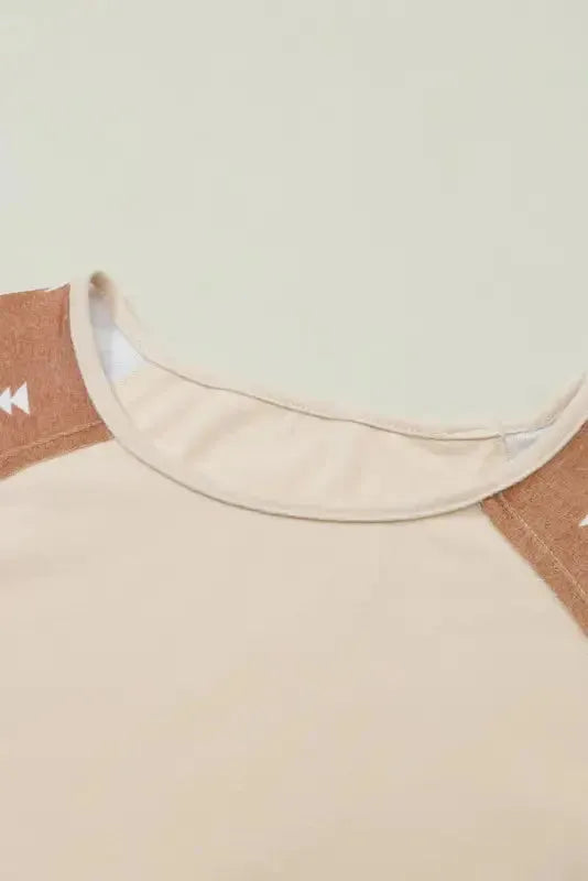 Western Print Patch Long Sleeve Top - Fashionfitz