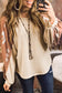 Western print patch long sleeve top - tops